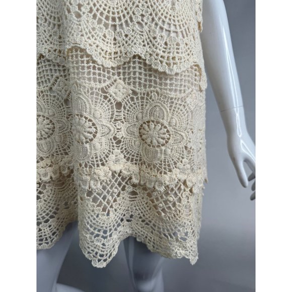 NorthStyle Lace Layered Resort Shift Dress Size XL Beige Cotton - Picture 3 of 16